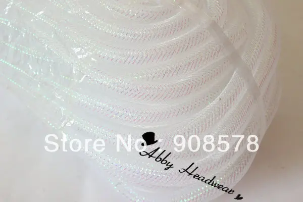Трубчатый кринолин белый мерцающий-16 мм-60 ярдов Crin Cyberlox стрейч-трубки