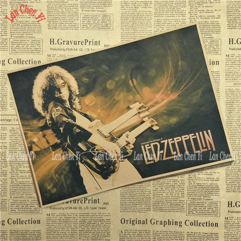 Led Zeppelin Рок-Группа Музыка крафт-бумага плакат Винтаж Высокое качество печати рисунок ядро декоративная живопись