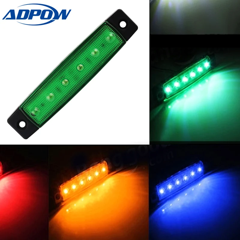 

Car External Lights LED 12-24V 6 SMD LED Auto Car Bus Truck Lorry Side Marker Indicator low Led Trailer Light Rear Side Lamp