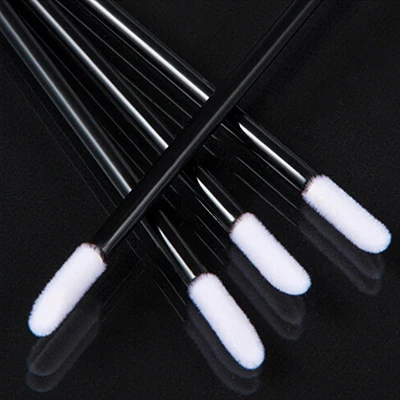 50 pcs/Set Disposable Lip Stick Portable Gloss Wands Applicator Lipstick Brushes Makeup Cosmetic Tools Wholesale Black White | Красота и