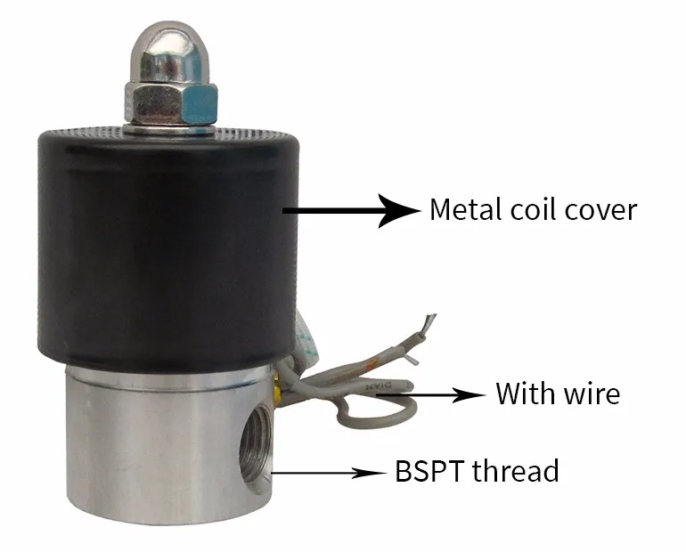 1/" 2/2 способ прямого действия нормально закрытый электрический соленоидный водяной клапан из нержавеющей стали