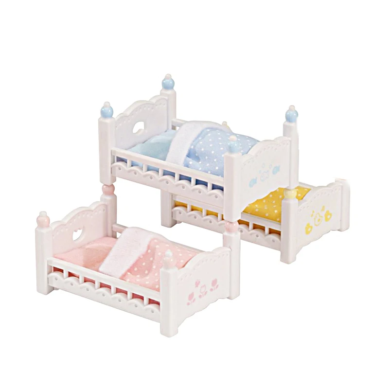 Sylvanian Families, игровой набор для кукольного домика, тройная двухъярусная кровать, набор аксессуаров, Подарочная игрушка для девочки, без фигурки, Новинка#4448