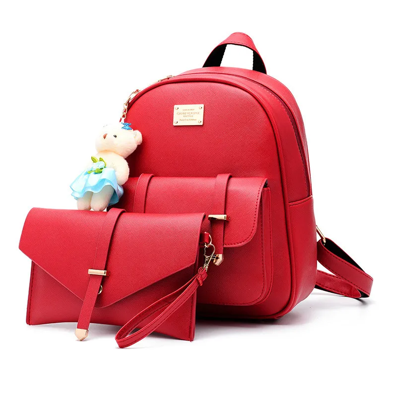 

2017 New Arrivals Ladies Bags Concise Sweet Fashion Leisure Backpacks Candy Color Pink Wine Red Blue Black and White Female Bag