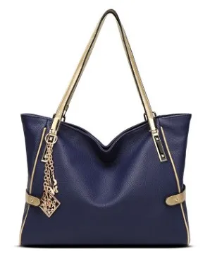 Модные женские кожаные сумки женские из натуральной кожи через плечо сумка через плечо женская большая сумка-корзина сумка Роскошная большая C974 - Цвет: Синий