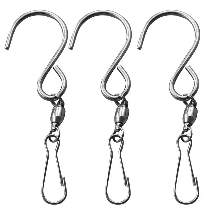OUNONA Stainless Steel Swivel Hooks Aeolian Bell Clips for Hanging Wind