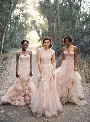 Бесплатная доставка Мода V Шеи без рукавов длиной до пола Аппликация тюль Элегантные Платья Невесты 2017