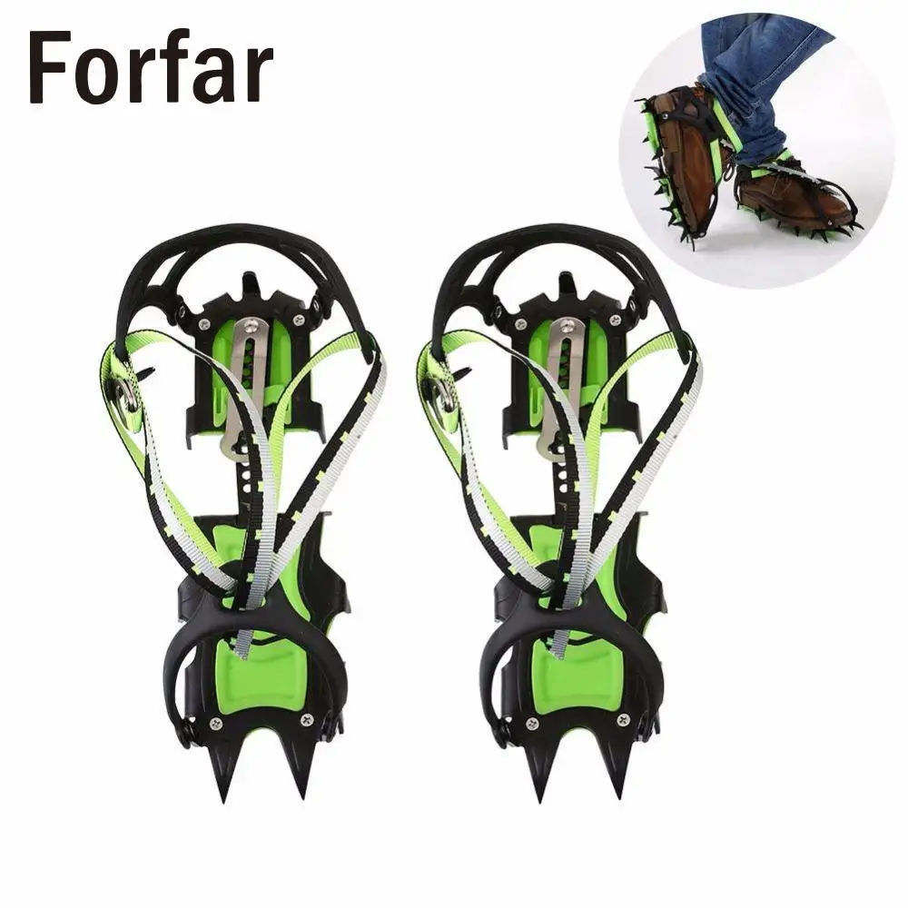 

Forfar 1 Pair Outdoor Fourteen Teeth Bundled Crampon Ice Gripper Hiking Climbing Equipment Ultra-light Anti-crystallization