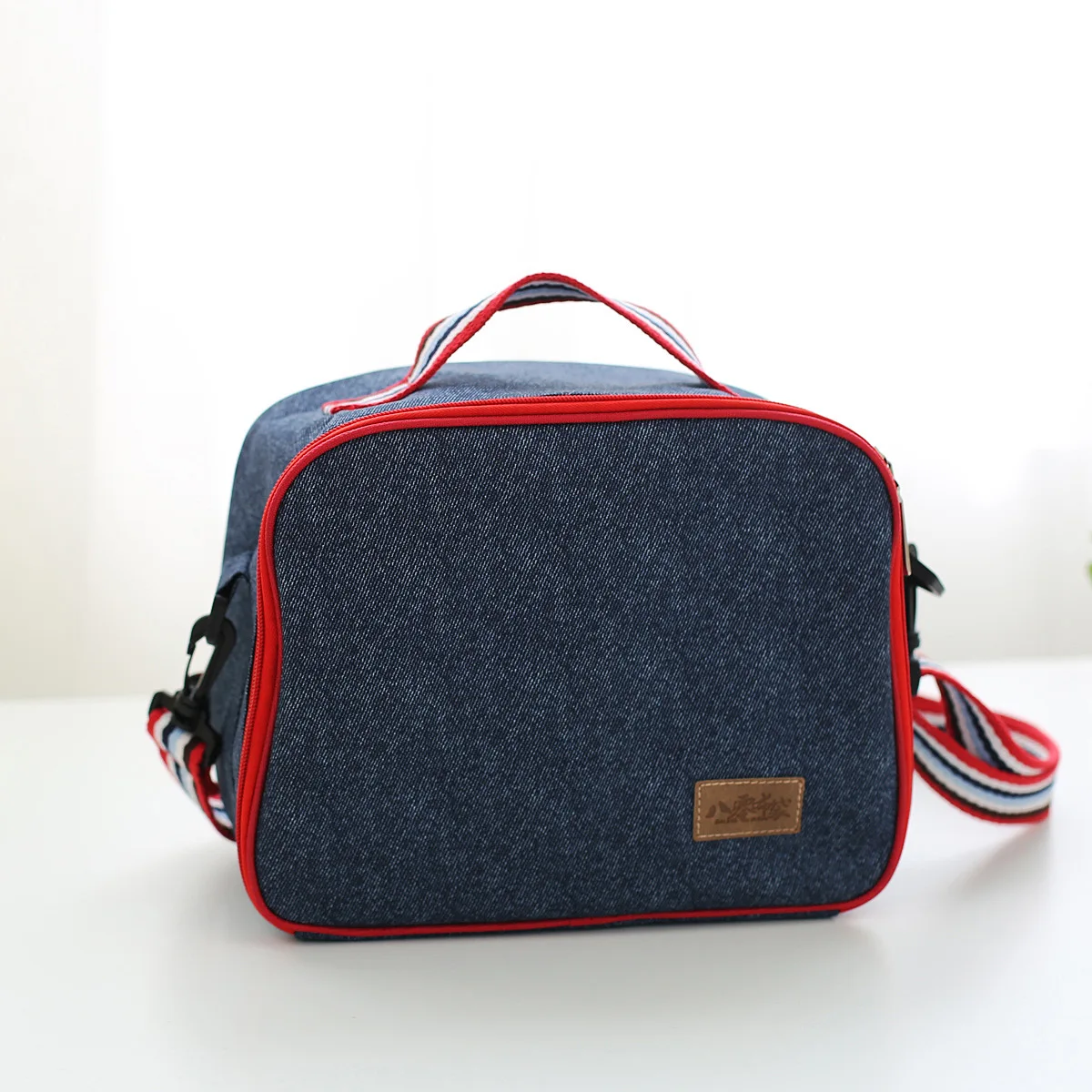 

Denim Thermal Cooler Bag Children Lunch Bag Aislante Termico Thermos Portable Ice Picnic Bag Shoulder Insulation Box Customized