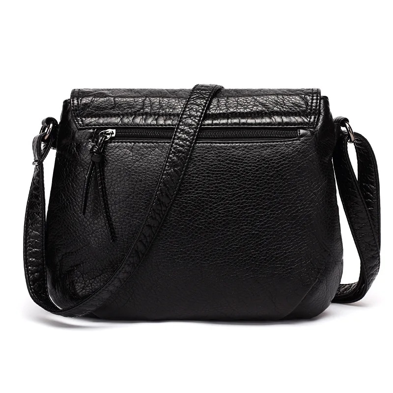 DAUNAVIA, черная Маленькая женская сумка-мессенджер, мягкая, мытая, искусственная кожа, сумка через плечо, Женская сумочка, кошельки, Bolsa Feminina Bolsos Muje