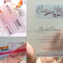 Новая модная пластиковая Визитная карточка на заказ с односторонним принтом визитная карточка Прозрачная ПВХ-пленка визитные карточки № 2269