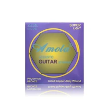 Amola Acoustic Guitar Strings AT100 010 Musical Instrument Parts Guitar Accessories Guitarra Strings Wound Steels
