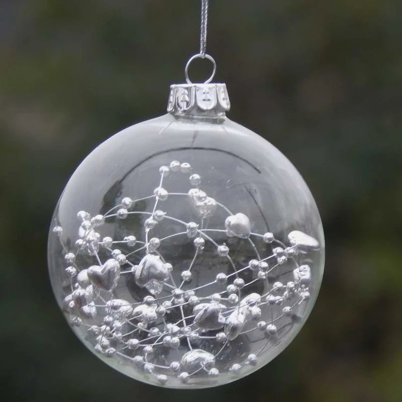 Pack Of 6 Christmas Tree Decorations 100mm Glass Christmas Baubles Wedding Vases