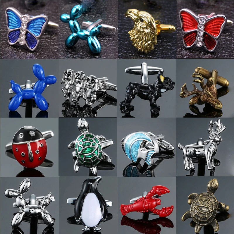 

High quality copper materials men's French shirts cufflinks fun small animal design cufflinks wholesale customization