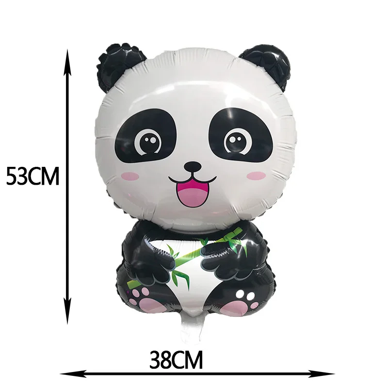 Воздушные шары из фольги с рисунком панды, Набор детских шаров для дня рождения, украшения в виде панды, 32 дюйма, черные воздушные шары с цифрами, вечерние детские игрушки в джунглях - Цвет: foil panda