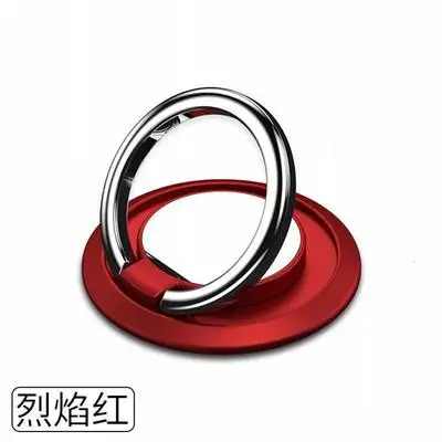 Металлическая розетка для мобильного телефона, универсальный держатель, вращающееся на 360 градусов кольцо, подставка для телефона, держатель для iPhone, магнитный автомобильный кронштейн, подставка - Цвет: Red