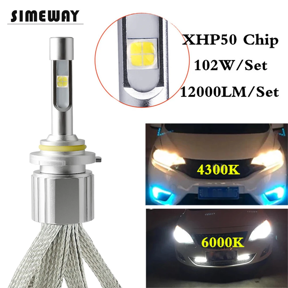 

Car lamp H1 4300K led bulbs 12000LM H11 H8 XHP50 led H7 55W Headlight 9005 9006 Hb3 D2S 9004 H13 H4 d1s d3s Automobile Fog Light