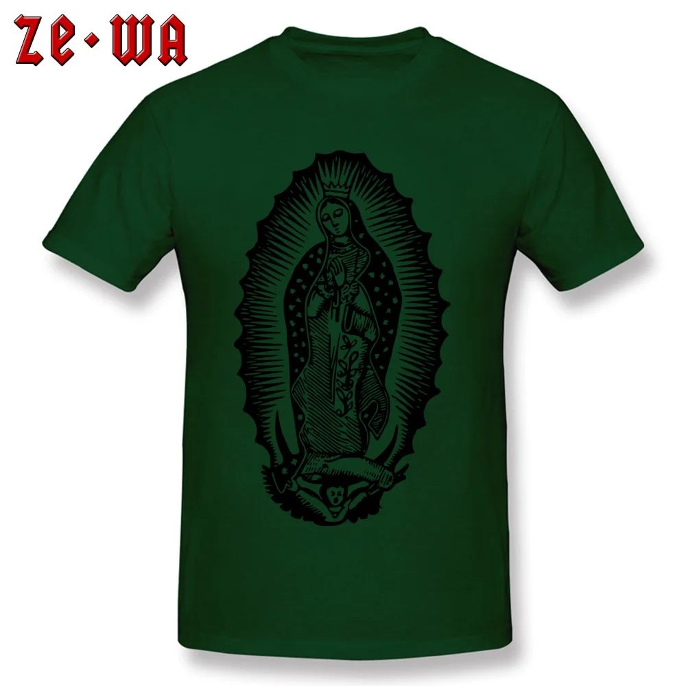 Casual Virgin Of Guadalupe Round Neck Top T-shirts Summer/Autumn Tees Short Sleeve for Men Designer 100% Cotton Design Tshirts Virgin Of Guadalupe dark