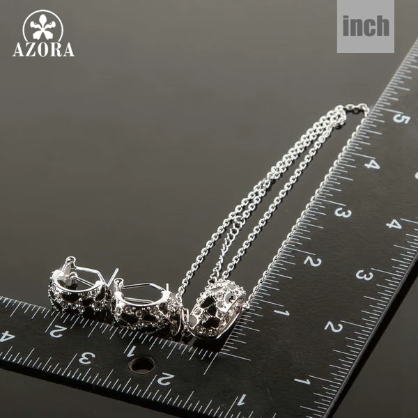 Комплект из серег и ожерелья цвет белое золото|white necklace set|set white goldwhite gold set |