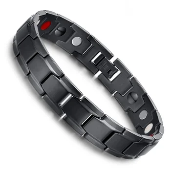 

droppshiping Men Magnetic Therapy Bracelet Classic Titanium Steel Anti-snoring Health Care MFJ99