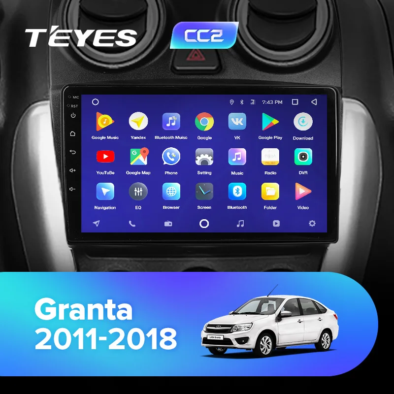 Discount TEYES CC2 For LADA ВАЗ Granta Sport 2011-2018 Car Radio Multimedia Video Player Navigation GPS Android 8.1 2din 2 din DVD 2
