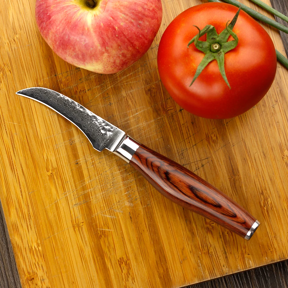 Sunlong 3 дюйма Фруктовый нож Дамаск кухонные ножи супер Sharp для очистки овощей