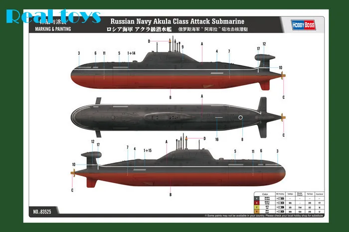 Hobby Boss 83525 русский ВМС акла класс атака подводная лодка-U Boot-1:350