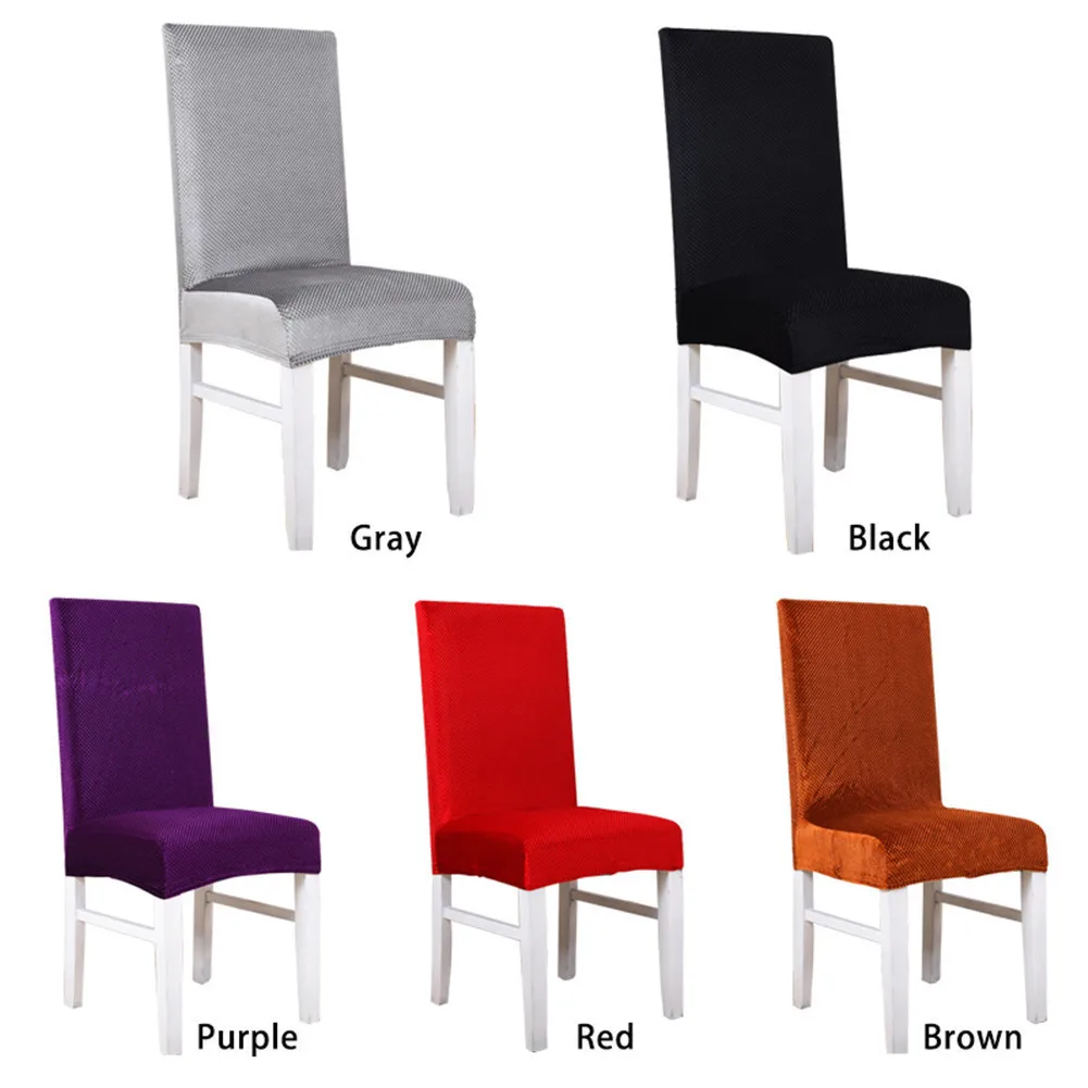 Thicken Solid Stretch Dining Chair Cover Spandex Decoration Covering Office Banquet Hotel Chair Covers Home Decor Slipcover