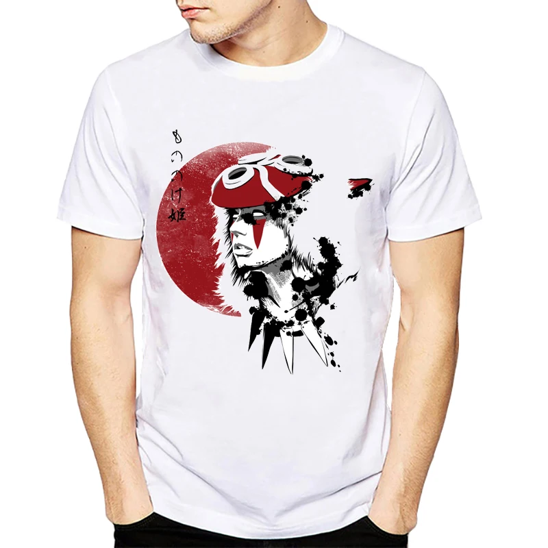 2018 футболка Mononoke Wolfs крови и фехтовальщик футболка Ghibli японского аниме дизайн креативная Футболка Мода Новинка Стиль Прохладный топы