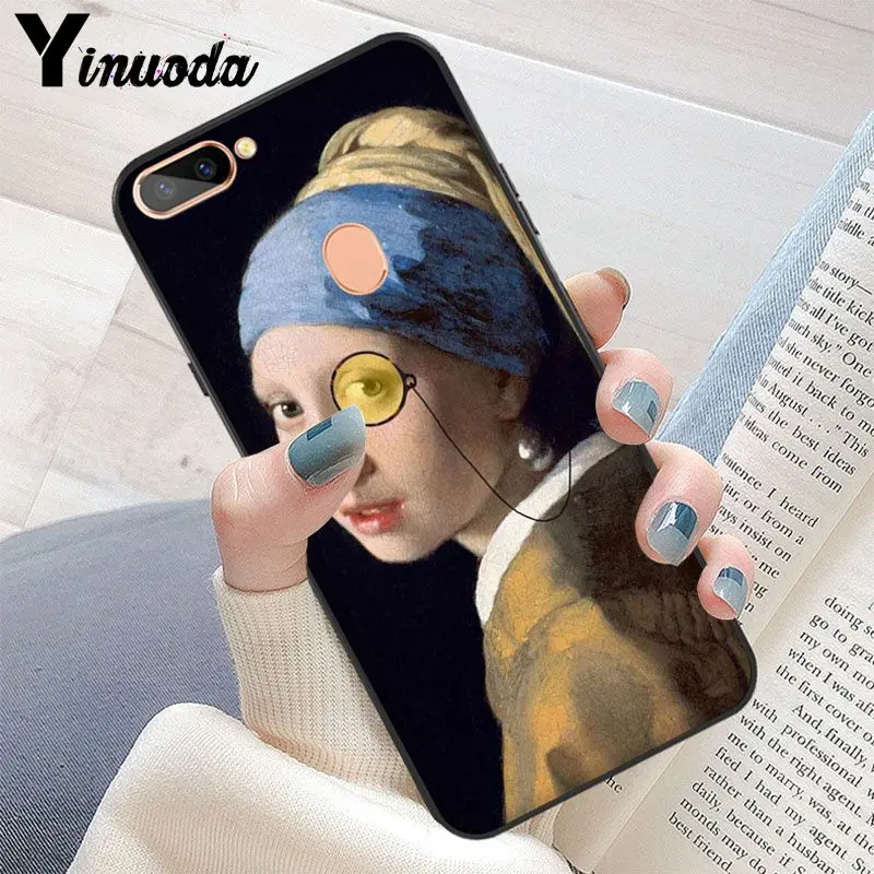 Van Gogh Mona Lisa Funny Art Girl with a pear earing