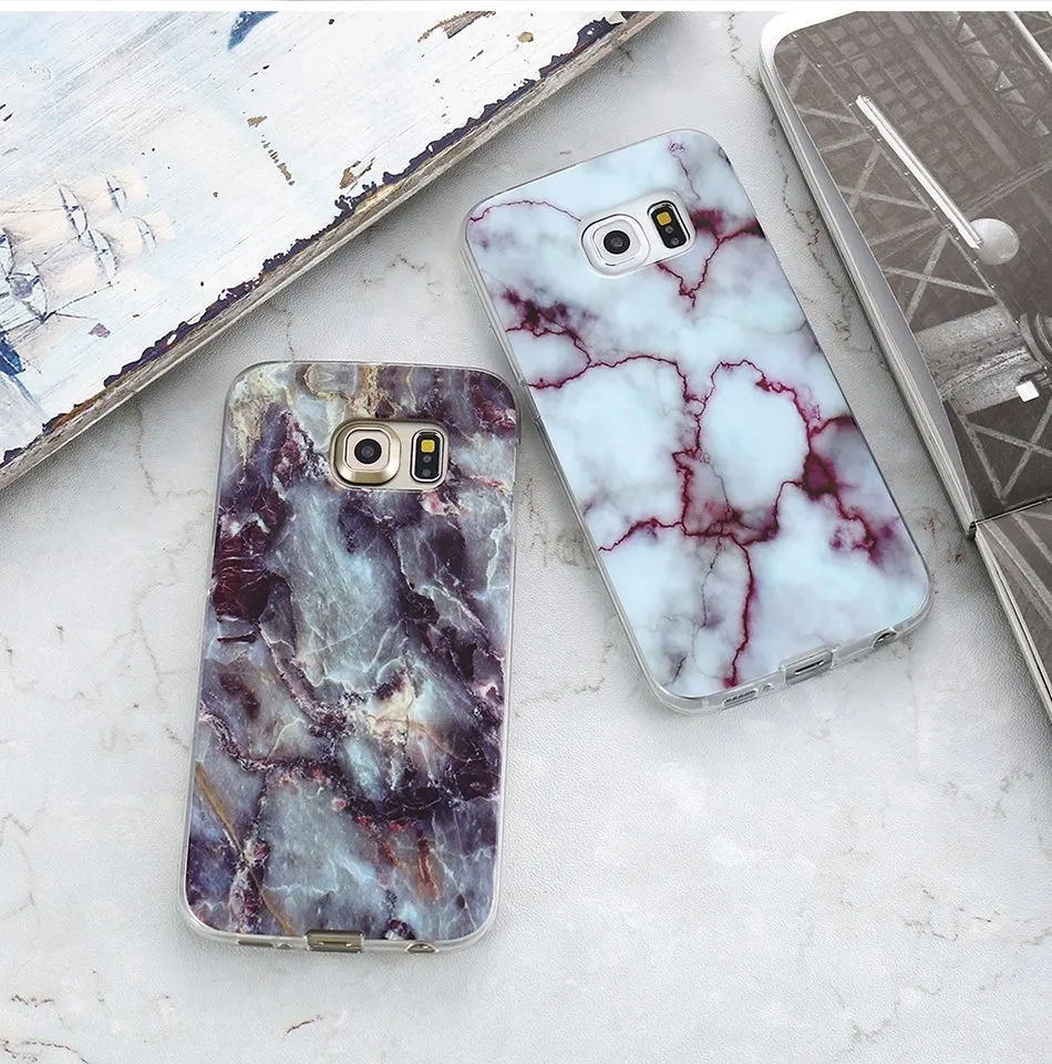 Marble Skin Case For Samsung Galaxy S8 Plus S7 S6 Edge S4 Soft Silicon Phone Cases  (9)