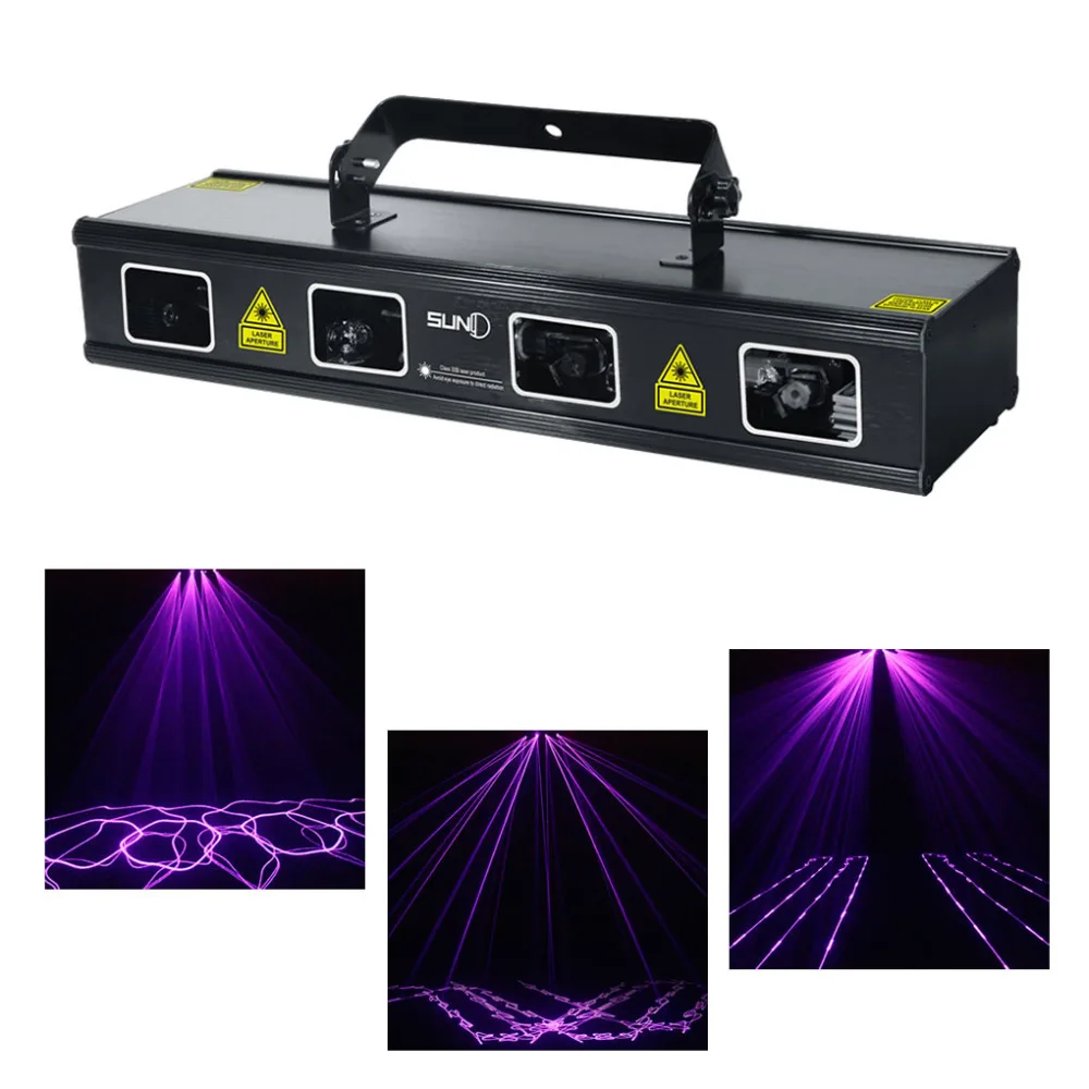 

New PRO 4 Lens 7 CH DMX 512 Independent Purple Violet 600mW Laser Diode Stage Lighting DJ KTV Disco Scanner Lights AM4-V600