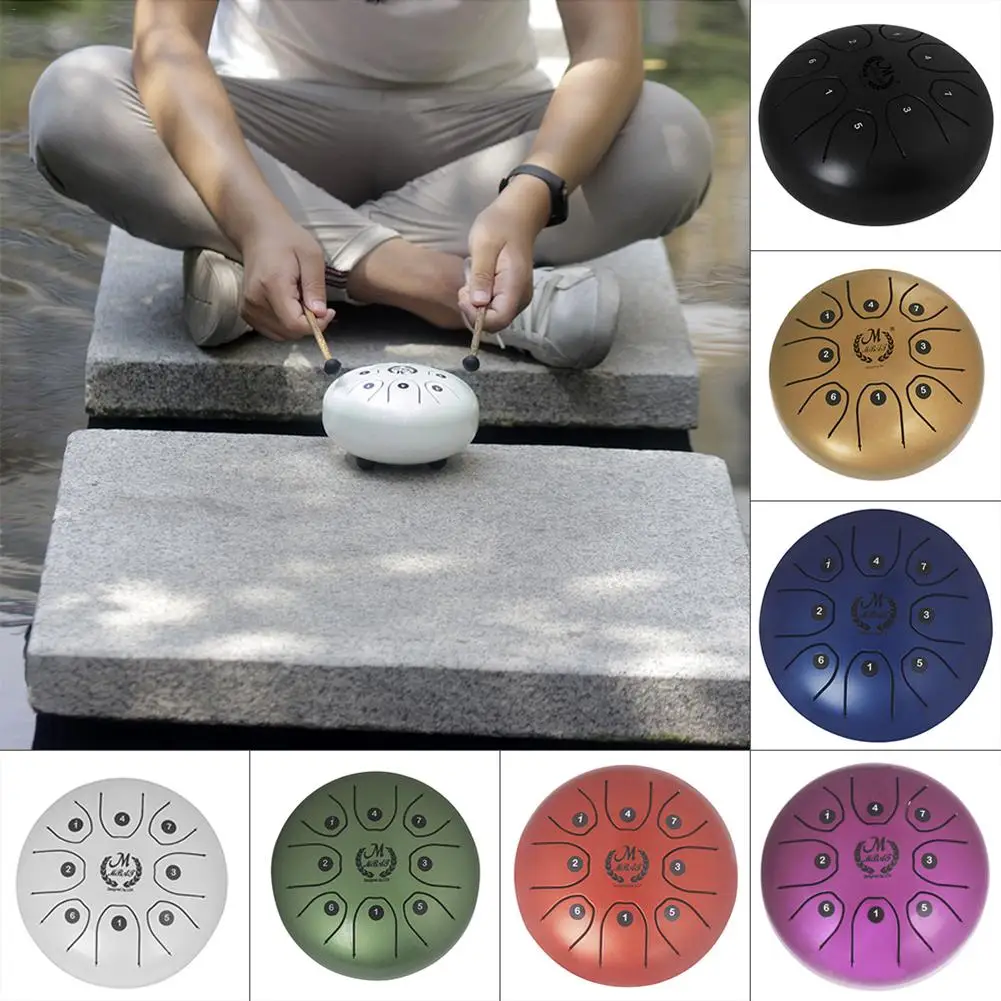 

Wooden MMBAT / Mebite 5.5 Inch Mini Steel Tongue Drum Handpan Brahma Drum