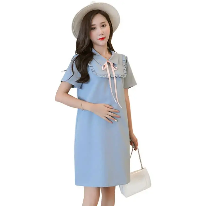 

2019 New Summer Fashion Pregnancy Cotton Solid Dress Pregnant Women Clothes Dress Vestidos Maternity Dresses For Photo Shoot S39