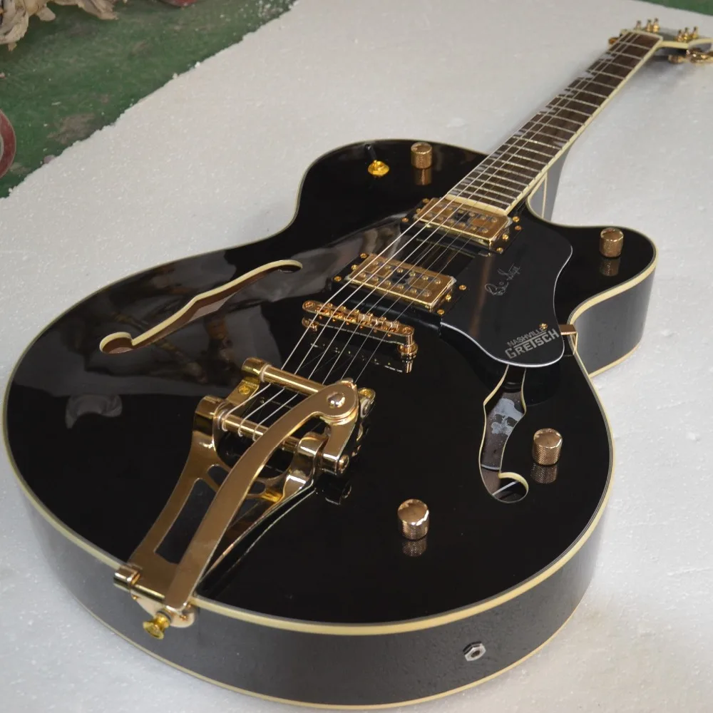 

Top Quality Replica Guitar Musical Instrument G6120 BK Jazz Electric Guitar Bigsby Tremolo Gold Hardware guitarra electrica