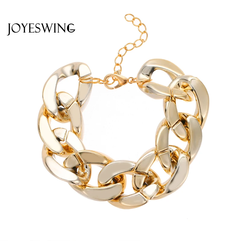 

JOYESWING Fashion New Bracelet Bangles Casual Hyperbole Chains Design Gold Color Alloy Metal Jewelry for Women Bracelet Bangle