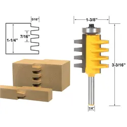 1/4 "/1/2" хвостовика Rail Реверсивный шипа клей фреза шип Деревообработка DIY фреза Мощность инструмент Прямая доставка