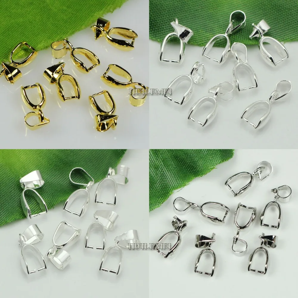 50pcs/lot Wholesale Pendant Clip Clasp Pinch Clip Bails Pendant Connectors Bails Jewelry Findings DIY Jewelry Accessories