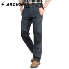 S. ARCHON зимние тактические брюки карго для мужчин софтшелл флис брюки Mlitary армейский боевой ветрозащитный Теплый термо прямые брюки человек