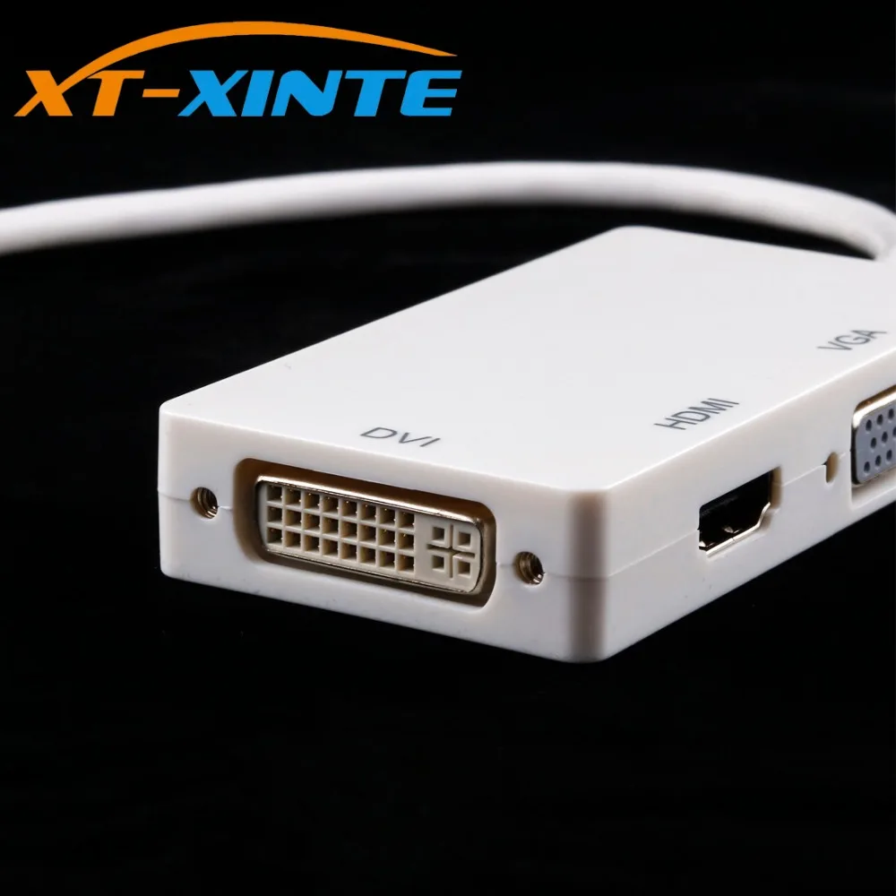 3 в 1 Мини Дисплей Порт DP штекер HDMI DVI VGA кабель адаптер конвертер Поддержка 1080P