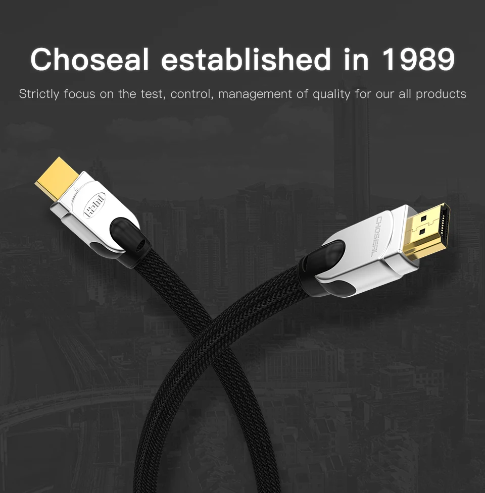 CHOSEAL HDMI 2,0 4K 60Hz HDMI кабель 18 Гбит/с 28AWG плетеный шнур 3D HDMI 2,0 кабель для Apple tv PS4/3 шт. Xbox playstation 10 м 20 м