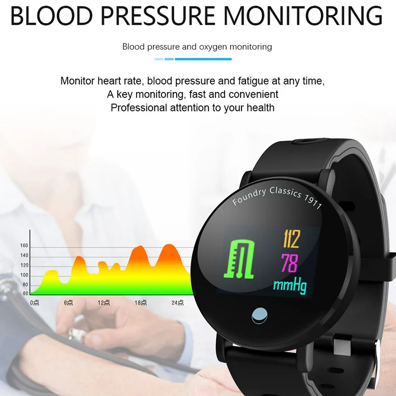 Смарт-часы для мужчин и женщин, пульсометр, измеритель артериального давления, шагомер, бег, фитнес-трекер, спортивные умные часы для Android IOS