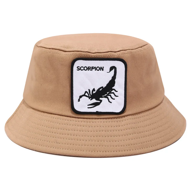 

Cotton Animal Flat Bucket Hat Fisherman Hat outdoor travel hat Sun Cap Hats for men and Women 08