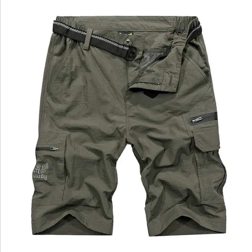 Мужские военные карго шорты брендовые новые армейские тактические Короткие штаны мужские летние свободные повседневные рабочие шорты размера плюс с карманами - Цвет: Армейский зеленый