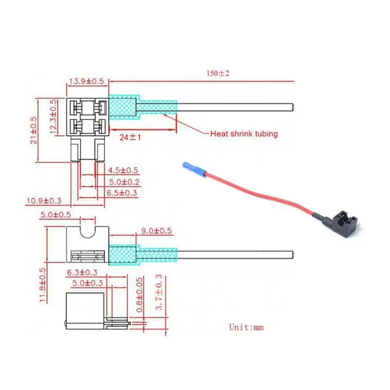 5 упаковок мини размер автомобиля Add-a-circuit плавкий предохранитель адаптер с 15а микропредохранитель