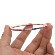 Роскошные классические модные разноцветные полностью радужные cz браслеты элегантность женские Простые открытые регулируемые романтические шармы брендовые ювелирные изделия