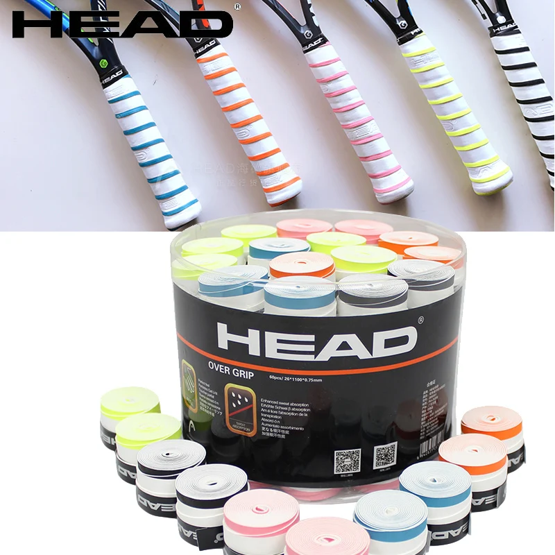 

New arrival Head Tennis Racket double color Overgrip Anti-skid Sweat Absorbed Soft Wrap Taps Tenis Racquet Dry grips 10pcs/lot