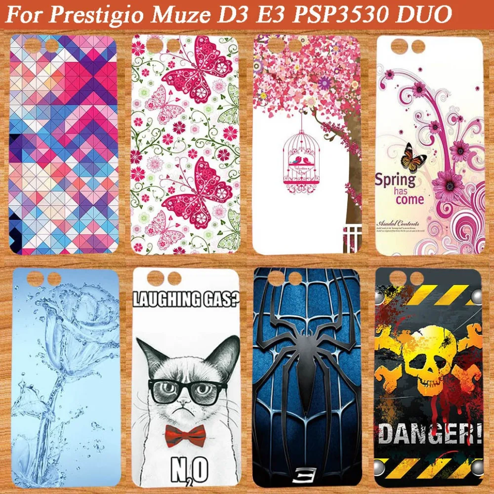 

New Fashion Soft TPU Silicone Protective Phone Cover DIY Case For Prestigio Muze D3 PSP3530 DUO 3530 Duo Phone Back Covers