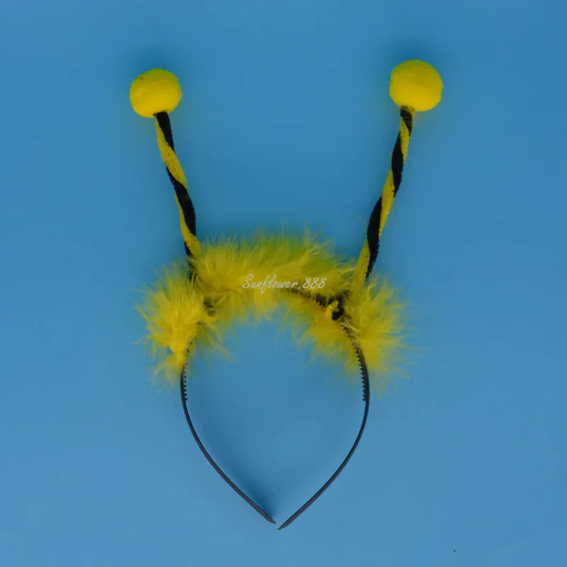 New Red Yellow Antenna Bee Cosplay Animal Headbands for Kids Carnival