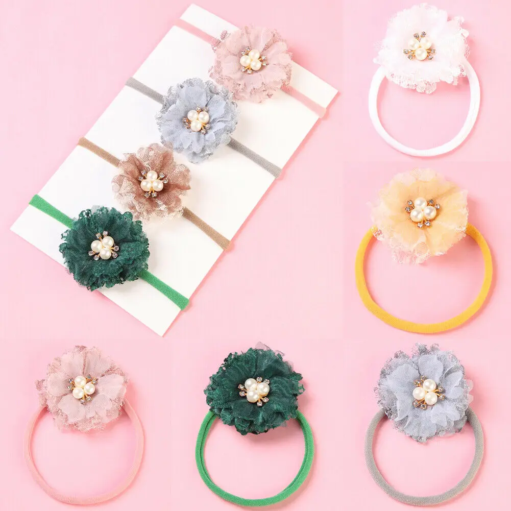 Kids Girl Baby Flower Hair Ring Rope Ponytail Holder Elastic Colorful Band Ring