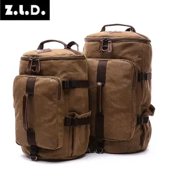

Z.L.D. Men's Luggage Backpack Canvas Travel Bags Brand Large Capacity Luggage Bags Weekend Bags Travel MenLarge capacity Duffel